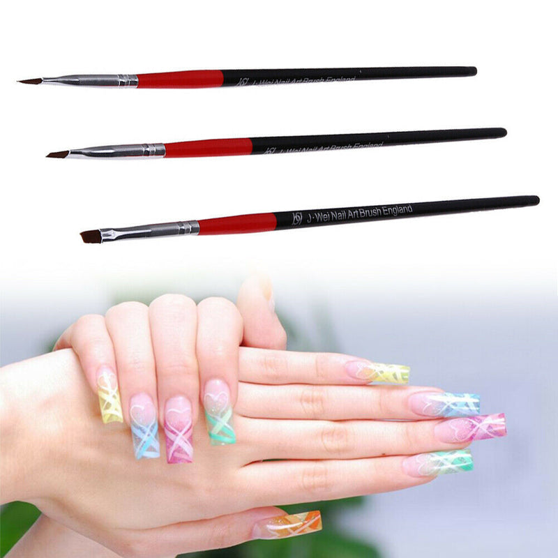 3Pcs Nail Art Painting Pen Set Nail Gel Polish Beauty Nail Polish Pen Tools