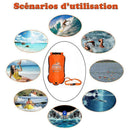 1xInflatable Orange Open Water Swimming Float Tow Bag Dry Swim Buoy Pouch U7C1