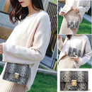 Women Serpentine Shoulder Handbag PU Leather Chain Small Crossbody Bags
