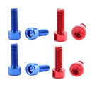 8 Pieces Aluminum Alloy Water Bottle Cage Bolts Screws for Mountain Bike Bicycle