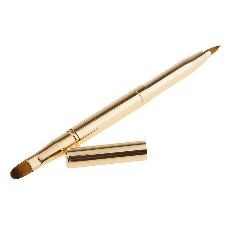 2 In 1 Retractable Make-up Brush, Double Head Retractable Lip And