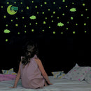 3pcs/set Luminous Moon Girl Wall Stickers Waterproof Room Decals (HZY018-A) A