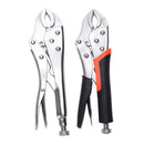 1X(2Pcs 220Mm/10 Inch Locking Pliers Gourd Mouth Straight Jaw Lock Mole Pli