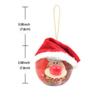 Christmas Tree Pendant Cute Ball Ornaments Home Decor for Xmas (D-7.8cm) A