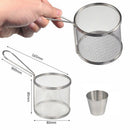 1X(2Pcs Of Set Mini Round Fries Basket Oil Strainer French Fries Chef Kitch