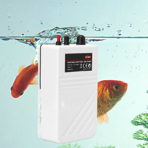 Aquarium Battery Operated Fish Tank Air Pump Aerator Oxygen W/ Air Ston Hot L8W8