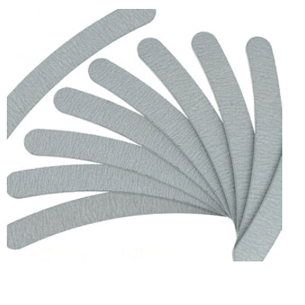 10X Grey Nail Files Sanding 100/180 Curve Banana for Nail Art Tips Manicure SP
