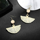 Natural Rattan Earrings For Women Wicker Straw Earrings Statement Weaving E