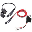 12V Motorcycle SAE to USB Phone Charger Adapter Cable Inline Fuse Waterproof New