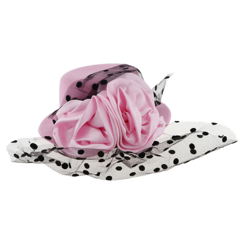 Kids Girls Hats Fascinators Baby Mini Top Hat Hair Clip Style 2-Pink