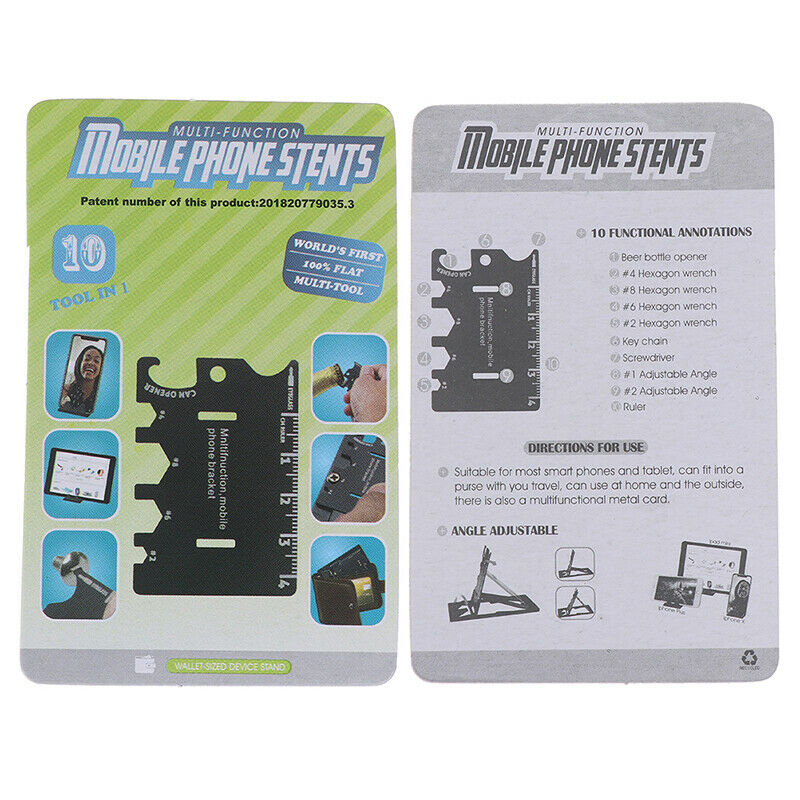1Pc Folding Mobile Phone Bracket Mini EDC Card Bottle Opener Screwdriver WrencOZ
