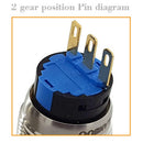 22mm Stainless Steel 2-Position ON/OFF Electronic Key Switch Lock with 2 Key