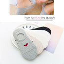 Leisure Minimalist Shallow Mouth Solid Color Short Sock Love Pattern Breath
