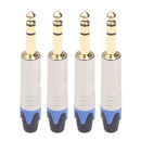 4pcs 6.35mm 6.5mm Jack Male Plug Stereo Connector Adapter for Microphone