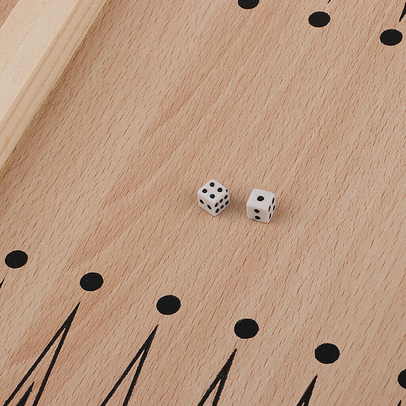 Wooden Portable Foldable 3 in 1 Chess Checkers and Backgammon Pieces Travel Game