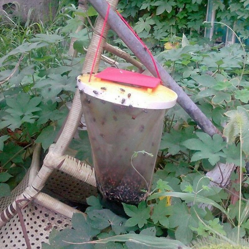 1PCS FLY BAG TRAP RED TOP CATCHER KILLS 20,000 FLIES INSECTS PEST CONTROL K