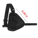 Tactic Triangle Outdoor Durable Black Chest Walkie Talkie Bag Military Polyester