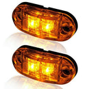 10Pcs Amber 2 Led Light Oval Clearance Trailer Car Truck Side Marker Tail L