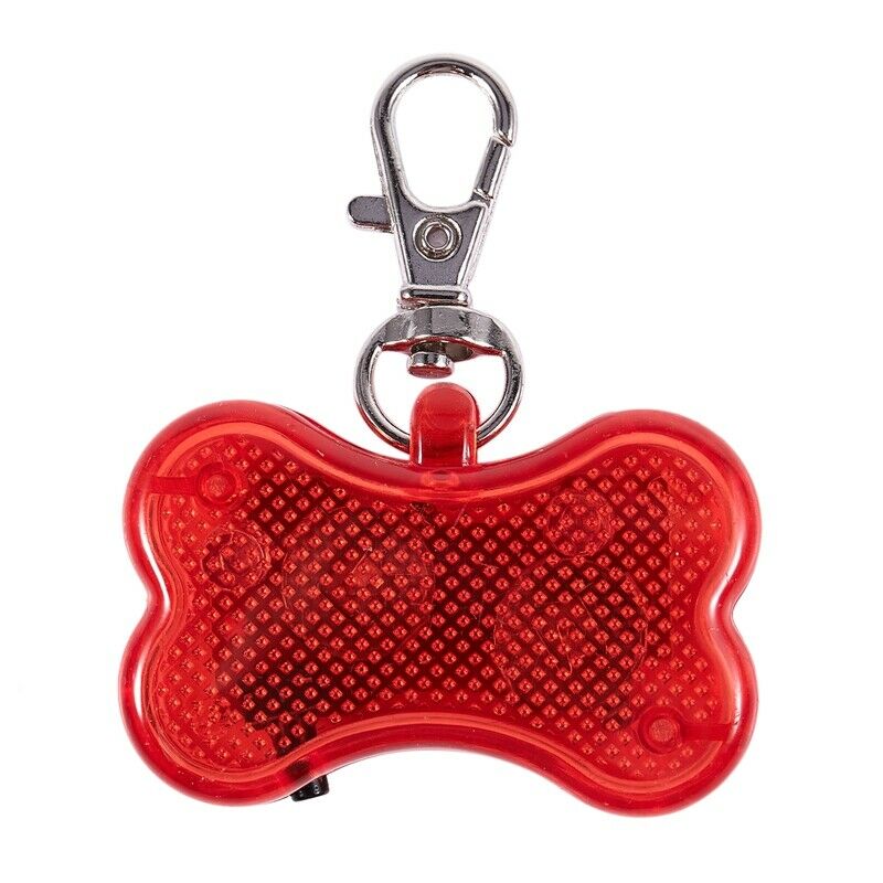 Flashing Flasher Blinking Led Bone Shape Dog Cat Tag Pet Safety Collar Ligh J6M5