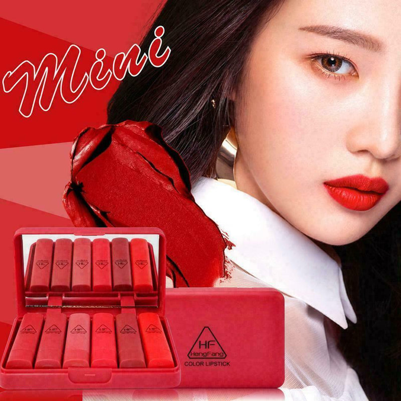 6Pcs Long lasting Lipstick Kissproof Makeup Waterproof Moisturizing