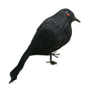Spooky Black Feathered Lifelike Scary Halloween Raven Crow Prop Decor for G J2L1