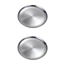 2pcs Stainless Steel Round Without Lid Serving Dish Platter Kitchen Buffet