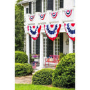 Printed Stripes Stars US Pleated Fan Bunting Half Banner Flag for July 4th3 Gw