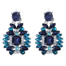 Fashion Elegant Glitter Blue Crystal Rhinestones Alloy Earrings Jewelry