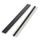 10 x Single Row Male and Female 40 Tiller Header 2.54 mm Black R6T6