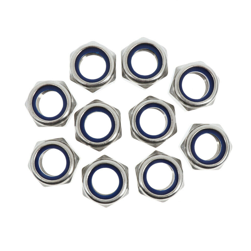 Lock Nut 50Pcs M20 Stainless Steel Hex With Nylon Insert By Bolt Dropper High