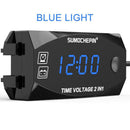 For12V Digital Voltmeter Electronic 2in1 Digital LED Car Display Auto Time Clock