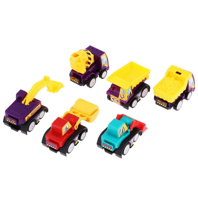 6 Pieces 2" Assorted Pull Back Vehicles for Kids - Fun Gift Party Giveaway