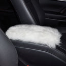 12"x8" Car Sheepskin Wool Center Console Armrest Box Cover Wool Mat Pad Cushion
