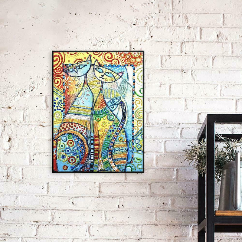 5D DIY Special Shaped Diamond Painting Cat Cross Stitch Mosaic Craft Kits