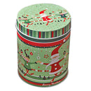 4pcs Christmas Iron Storage Box Santa Claus Snowman Elk Candy Can (Green) A