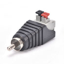 2X Speaker Wire A/V Cable to Audio Male RCA Connector Adapter Jack Press Plug LJ