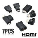 7x HDMI Extension Adapter Converter Mini Micro Cable Connectors Kit For HDTV Kit