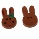 50x Cute Rabbit Shape 2 Holes Wooden Button for Scrapbooking Decoration 25mm