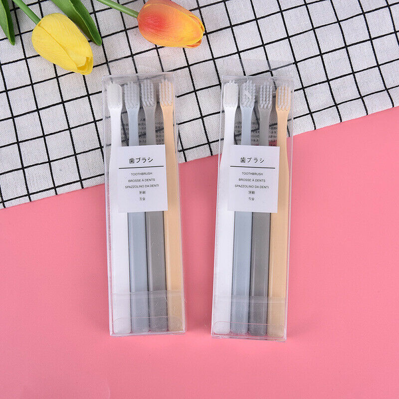 4PCS Soft Bristle Small Head Toothbrush Travel Brush Tooth Care Oral Hygien `US