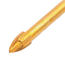 10pcs Titanium Ceramic Glass Drill Bit Tungsten Carbide Cross Spear Head Dr V8F3
