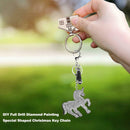 Full Drill Special Shaped Diamond Painting Horse Keychain Bag Pendant Gift