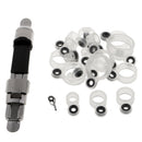 23pcs Telescopic Fishing Rod Pole Guides Tips Top Eye Rings Kit + Reel Seat