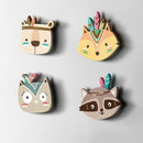 Ins Nordic Style Kids Decoration Wooden Decor Animal Head Wall Decoration C