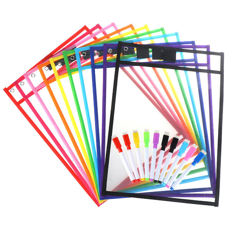 Transparent Dry Brush Bag Can Be Reused With PVC PET Writing Dry Wipe Bag Ran Gw