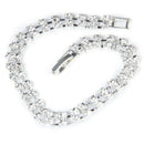 Women's Wedding Bridal 2-Row Clear Rhinestone Bangle Bracelet M7D5
