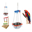 Set Of 2/2pcs Parrots Wooden Perch W/ Cage Water