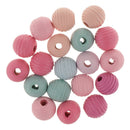 20Pcs Wood Beads Multicolor Wood Charms LOT Jewelry Findings For DIY