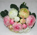 Artificial 13-Head Jasmine Silk Flowers Leaf Wedding Photography Craft Pink