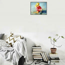 5D DIY Diamond Painting Seaside Playing Sand Girl Cross Stitch Mosaic Kit