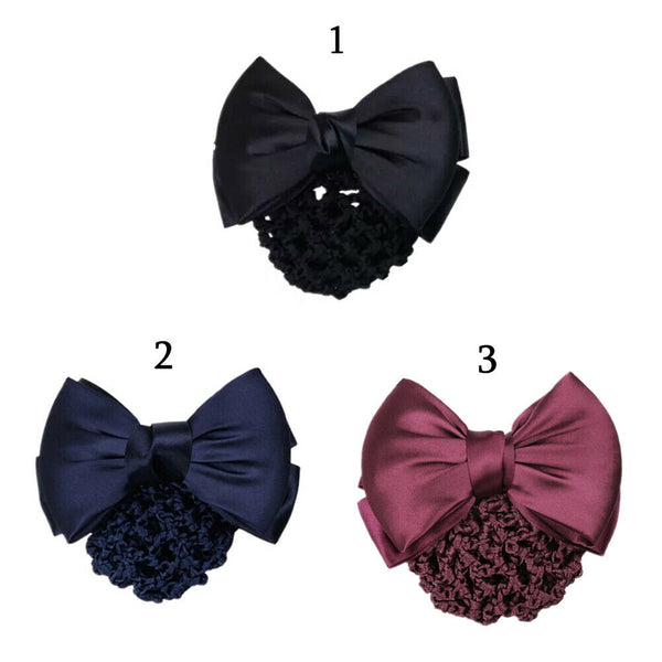 Fashion Bank hotel office Lady Hair Clip Cover Bowknot Bun Snood Women Headband